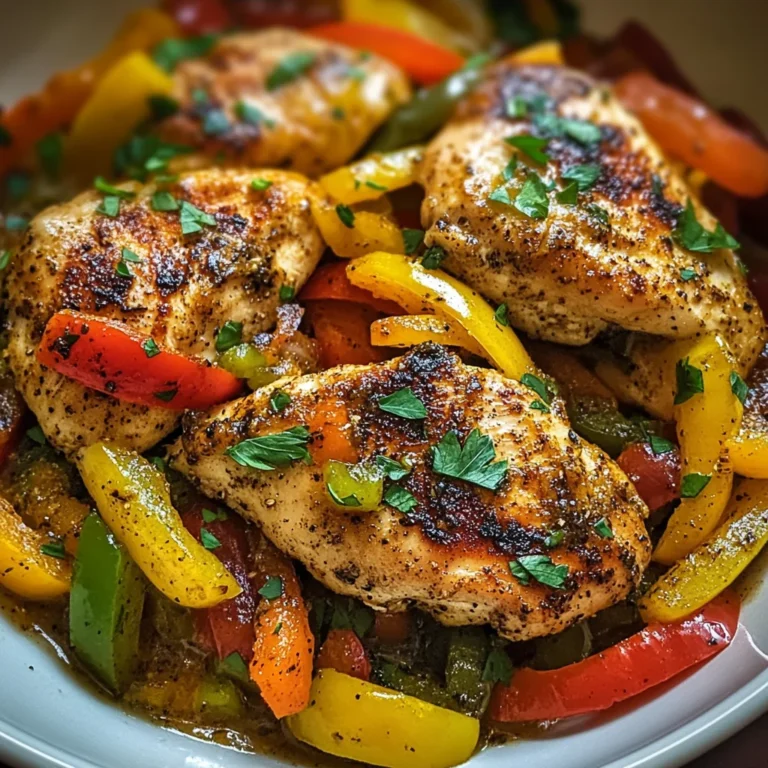 Cajun Pan-Seared Chicken Breast with Colorful Peppers