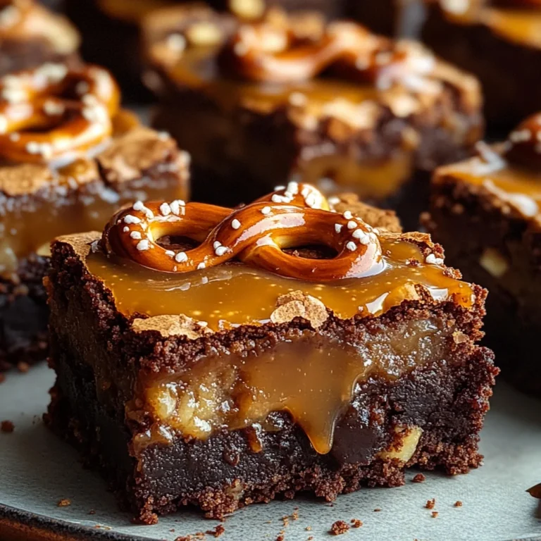 Pretzel Bottom Caramel Brownies