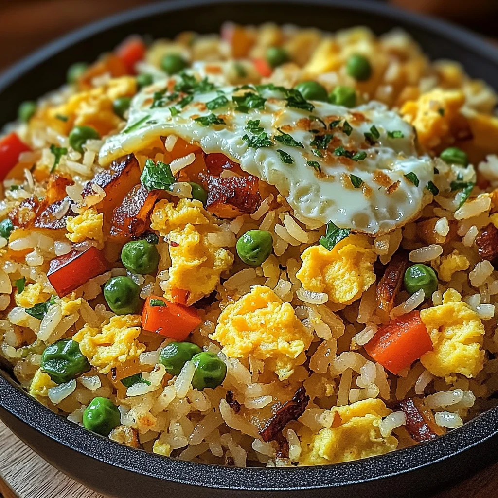 Savory Vegetable Fried Rice with Scrambled Eggs