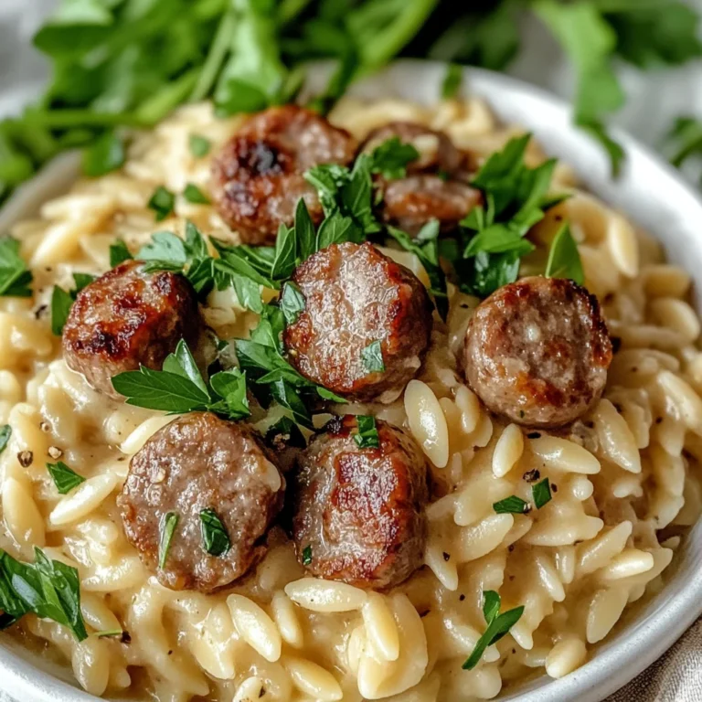 Savory beef Sausage Orzotto: Quick Comfort Food Delight