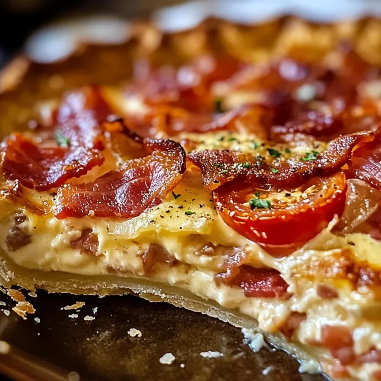 Turkey Bacon Onion Tomato Pie Recipe