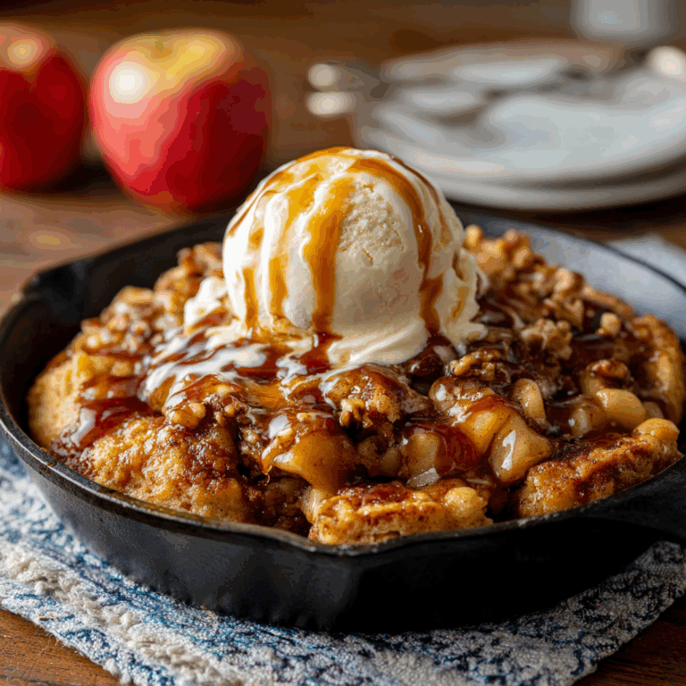 Cinnamon Roll Apple Pie Skillet