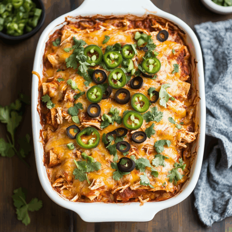 Crockpot Chicken Enchilada Casserole